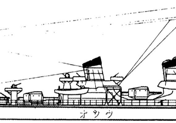 Эсминец IJN Ushio 1945 [Destroyer] - чертежи, габариты, рисунки